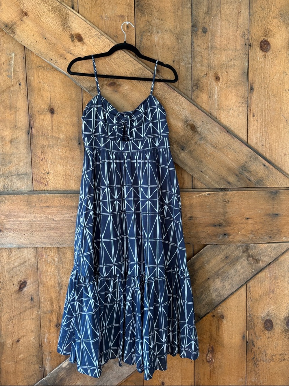 Banana Republic Navy and White Geometric Maxi Dress
